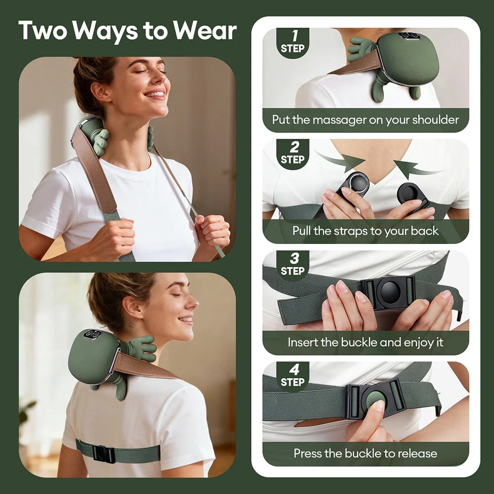 OMVLA™ Bionic Neck & Shoulder Massager - Masajeador de Amasado Inalámbrico
